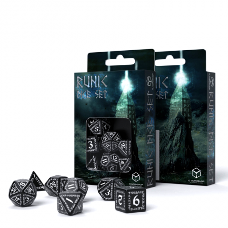 Runic kauliukų rinkinys juodos ir baltos sp